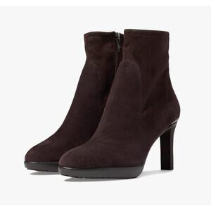 Donald J Pliner Women's Italia Leather Suede Heel Booties Dark Brown Sz 11 Chic